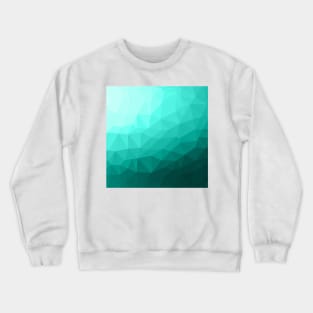 Aqua Turquoise Gradient Geometric Mesh Pattern Crewneck Sweatshirt